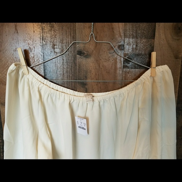 J.Crew Factory Off the Shoulder Top Ivory nwt - Picture 2 of 4